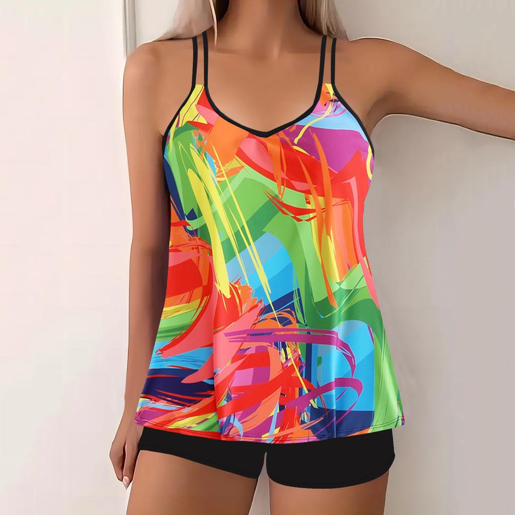 Women's Sexy Bikini Swimsuit Elastic Printed Sexy Two-piece Swimsuit