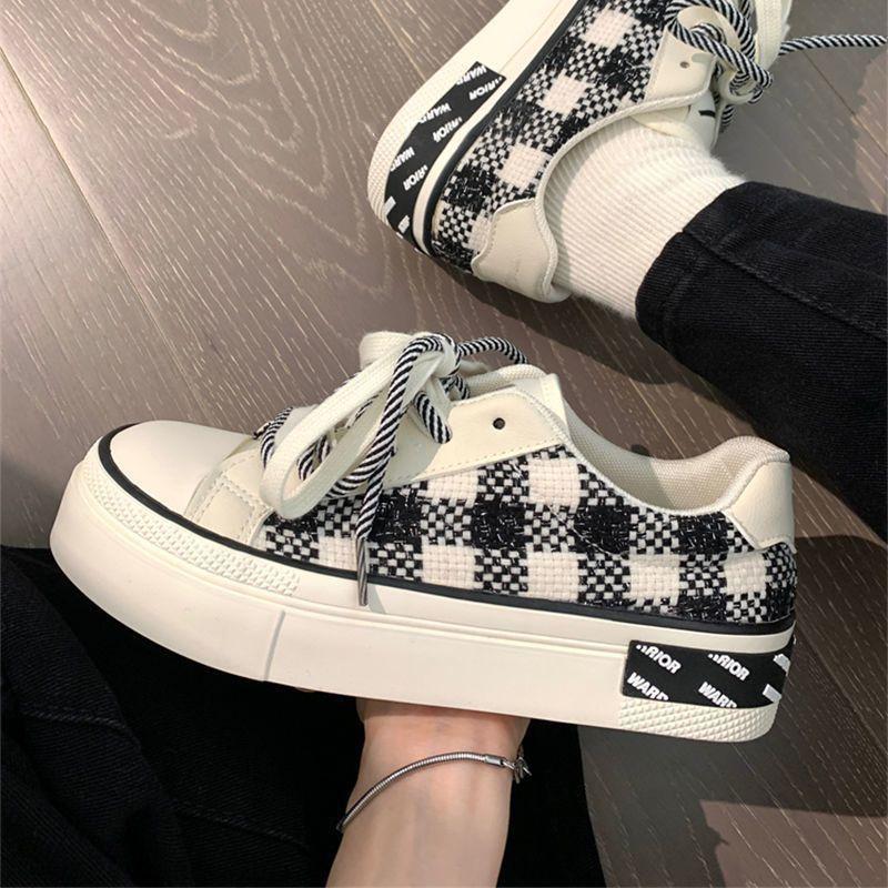 Fashion Woman Footwear Round Toe Canvas Shoes for Women Spring Autumn High on Platform Summer Trend 2025 Wholesale Fashion Clothing Kpop
