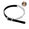2way Choker Ladies Leather Alloy Black Necklace Collar Human Slim Sexy Accessory Punk Style Harajuku Underground Stylish Fashion Cosplay Goth Women