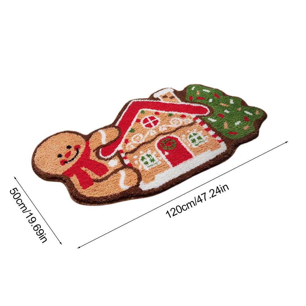 

Коврик для входной двери в виде пряничного домика | Коврик для приветствия в виде пряничного домика | Нескользящий коврик для входной двери в виде пряничного домика для использования в помещении и на открытом воздухе зелёный