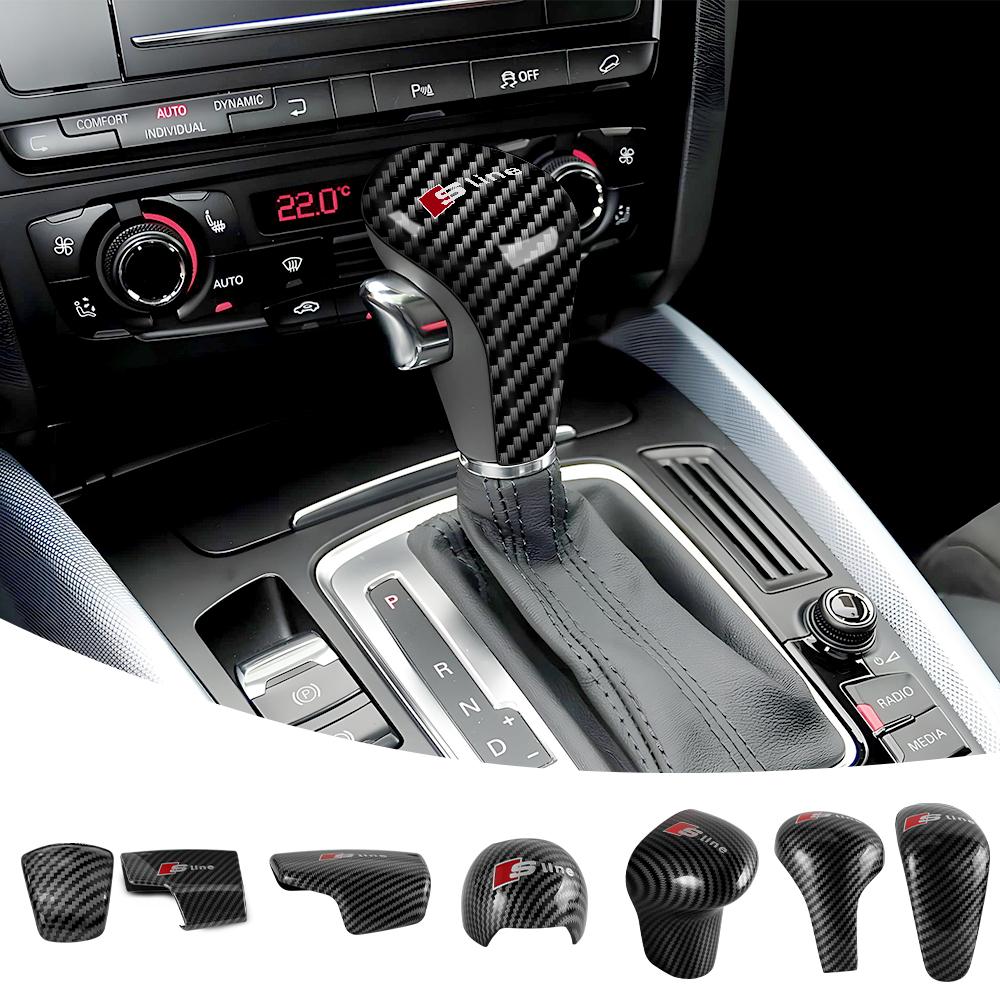 Car Emblem Gear Shift Knob Manual Gear Stick Head Shift Knob Cover Trim Sticker For 4IYEJ A3 2014-2018 A6L 2016-2018 A7 2015-2018