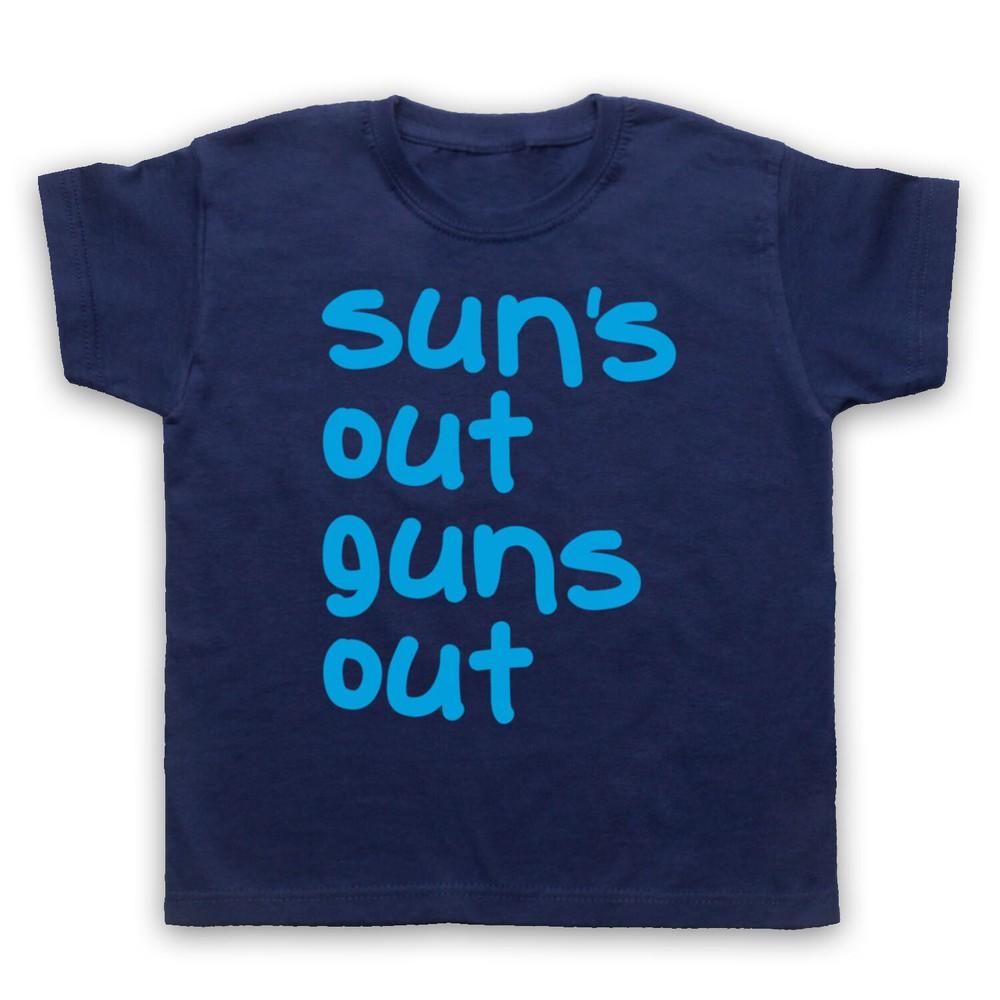 Sun'S Out Guns Out Gym Workout Slogan Bodybuilding Cool Kids Childs T-Shirt