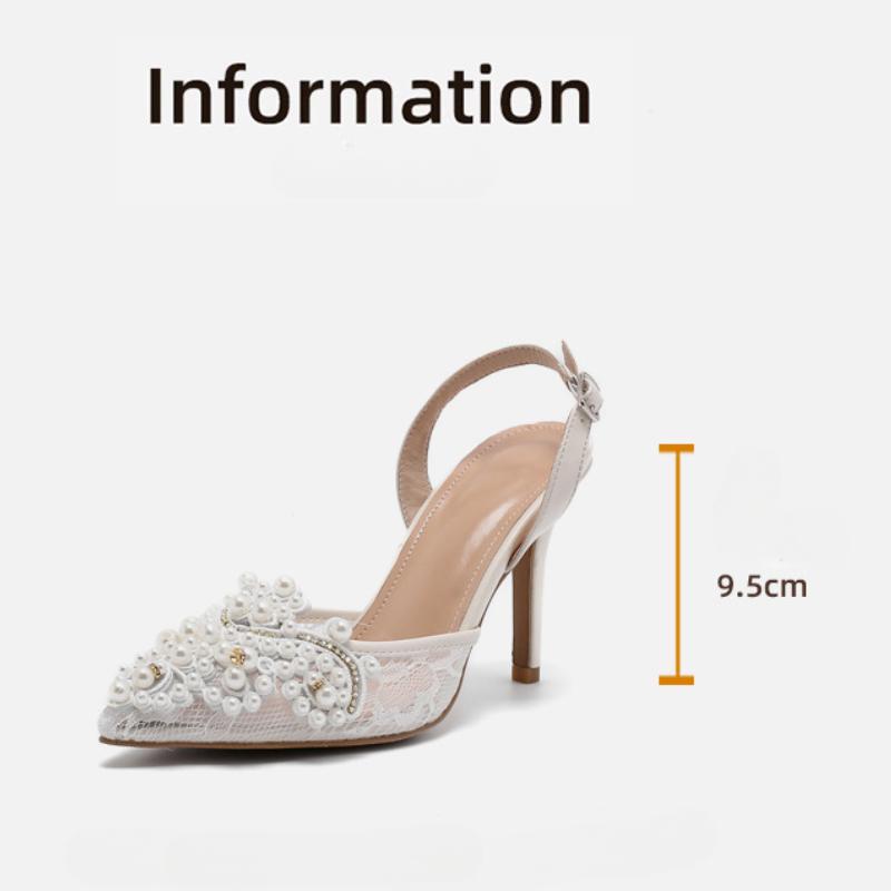 Fashion Strange Style Pointed Toe White High Heels Sandals Summer Fashion Crystal Rhinestone Party Wedding Banquet Pumps Shoes