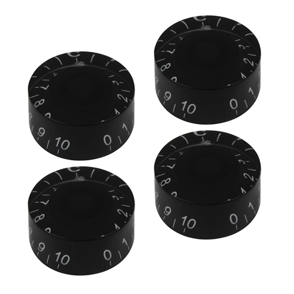 FLEOR 4PCS Guitar Knobs Speed Control Knobs 18-Splines For LP Style Electric Guitar Parts,13 Colors Available чёрный