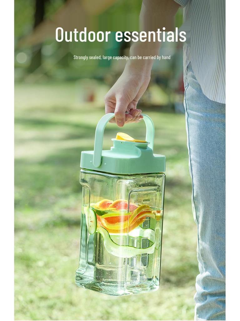 Large-Capacity Summer Flower Teapot with Faucet - Outdoor Cold Water Jug