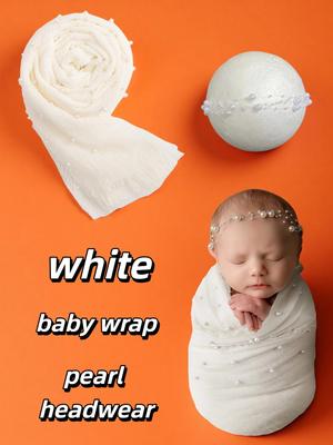 Newborn Pearl Swaddle Photography Props Set - Full Month & Hundred Day Baby Photoshoot Outfit