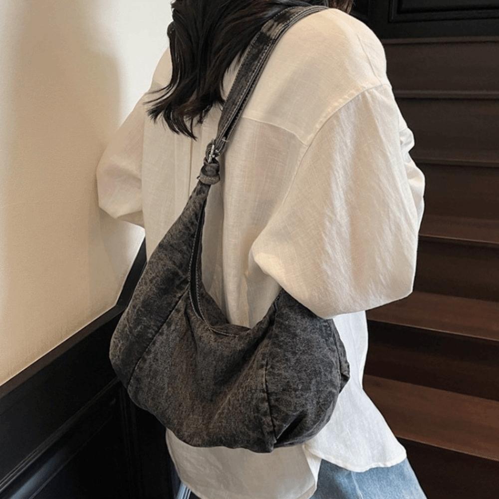 Bolso de Hombro de Mezclilla de Gran Capacidad Bolsos Satchel Versátiles Bolso Cruzado Hobo Casual Bolso de Mano