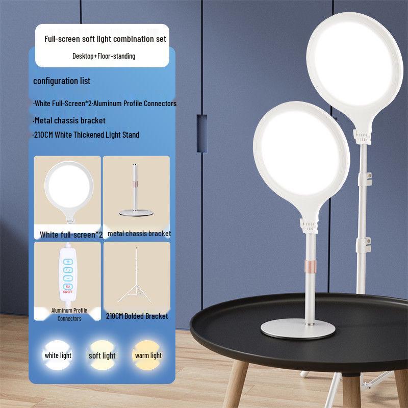 LED Shadowless Desktop Beauty Light: Full Screen Round Flat Panel for Indoor Photography