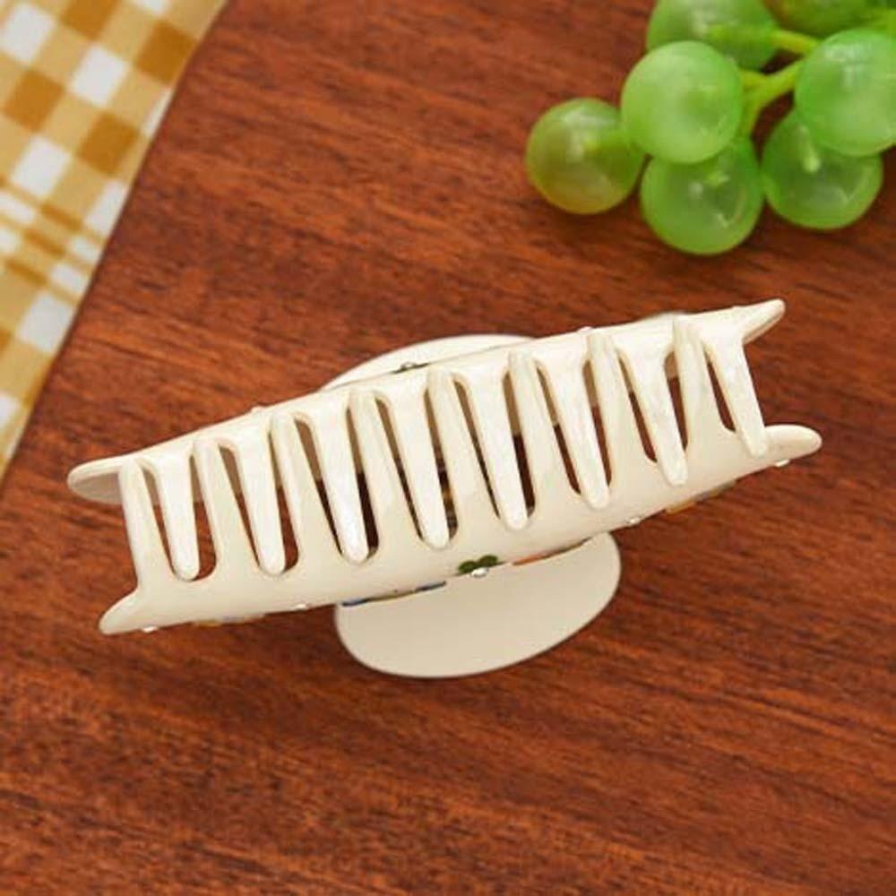 Flower Women Shark Clip Korean Style Acrylic Hair Claw Rhinestone-inlay Hair Claw Travel