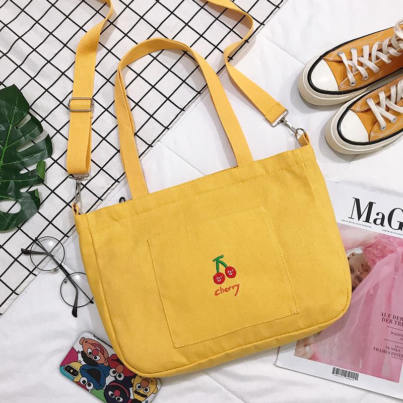 Avocado messenger bag trendy bag new canvas bag simple literary shoulder bag