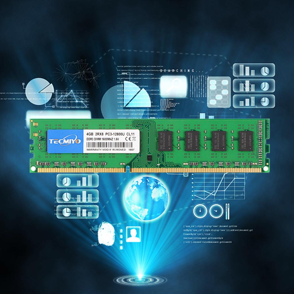 Super 8GB Desktop RAM DDR3 DDR3L 1600MHz 1333MHz PC3-12800U PC3-10600U 4GB DIMM Intel AMD 1.5V 1.35V 2RX8 Non-ECC Memory - Green