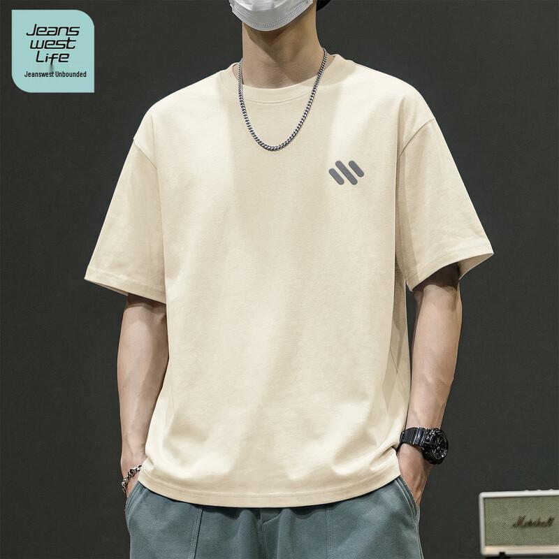 JEANSWEST LIFE Men's Pure Cotton Lightweight Short Sleeve T-Shirt