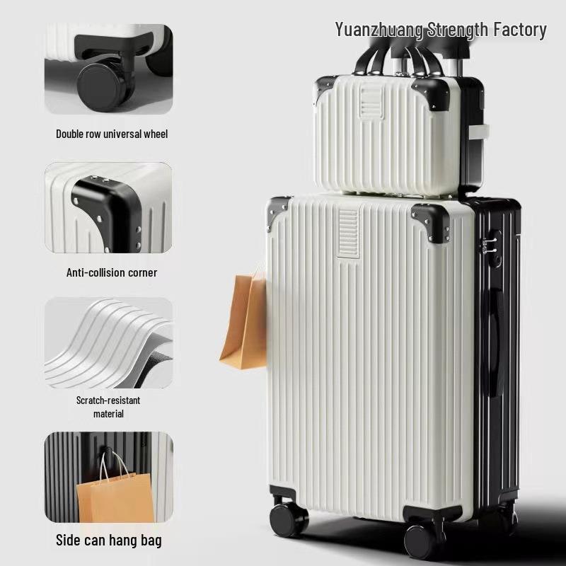 Retro Trolley Suitcase with Universal Wheels & Combination Lock - Durable, Large Capacity for Women, Men, Students