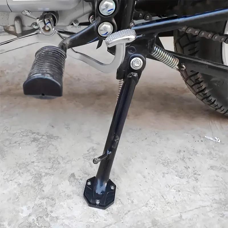 Aluminum Alloy Motorcycle Kickstand Pad - Non-Slip Side Stand Plate with Enlarged Base
