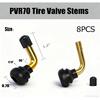 Tubeless Tire Valve Stem PVR70 8PCS Brass Stems Bent 90 Degree Angled Snap-In Black Rubber Base For Motorcycle Scooter ATV Go Kart Fits Tubeless Tire