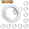 6/10pcs Round Recessed LED Ceiling Downlight Mounting Frame MR16 GU10 Bulb Replaceable Spot Lamp Holder Socket Fitting Fixtures