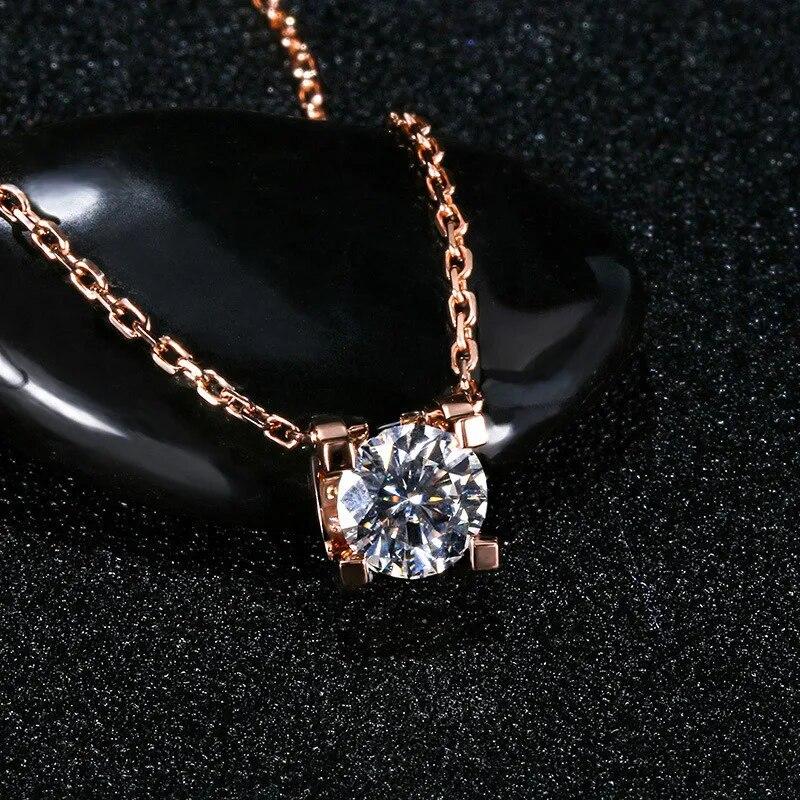 1-2CT 18K Gold Bull Head Necklace Luxury Rose Gold Moissanite Passed Diamond Test S925 Silver Women Birthday Party Jewelry AU750