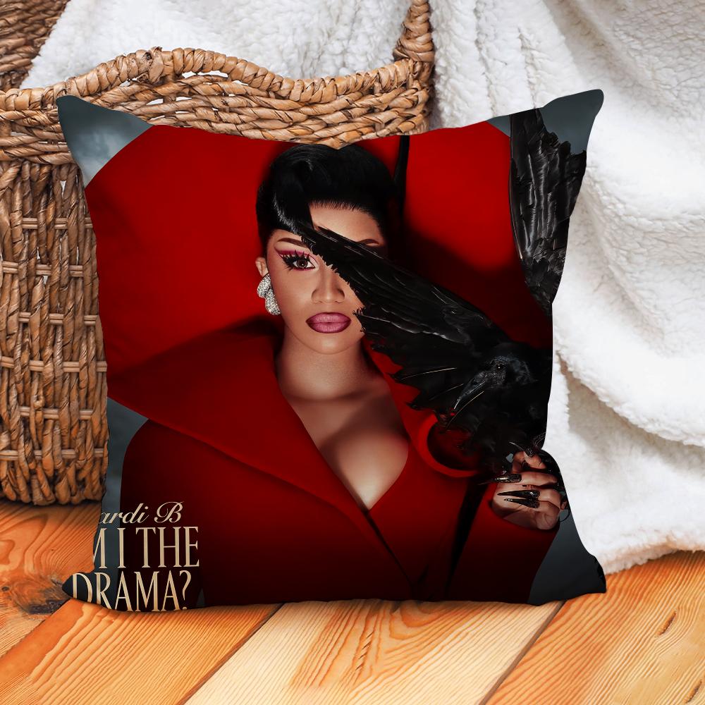Singer Cardi B Am I the Drama Pillow Case Home Decoration Cushion Cover Suitable For Office Sofa Bedroom Car