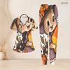 Women Plus Size V Neck Short Sleeve Scrub Set Thanksgiving Turkey Pumpkin Pie Print Nurse Uniform Set
