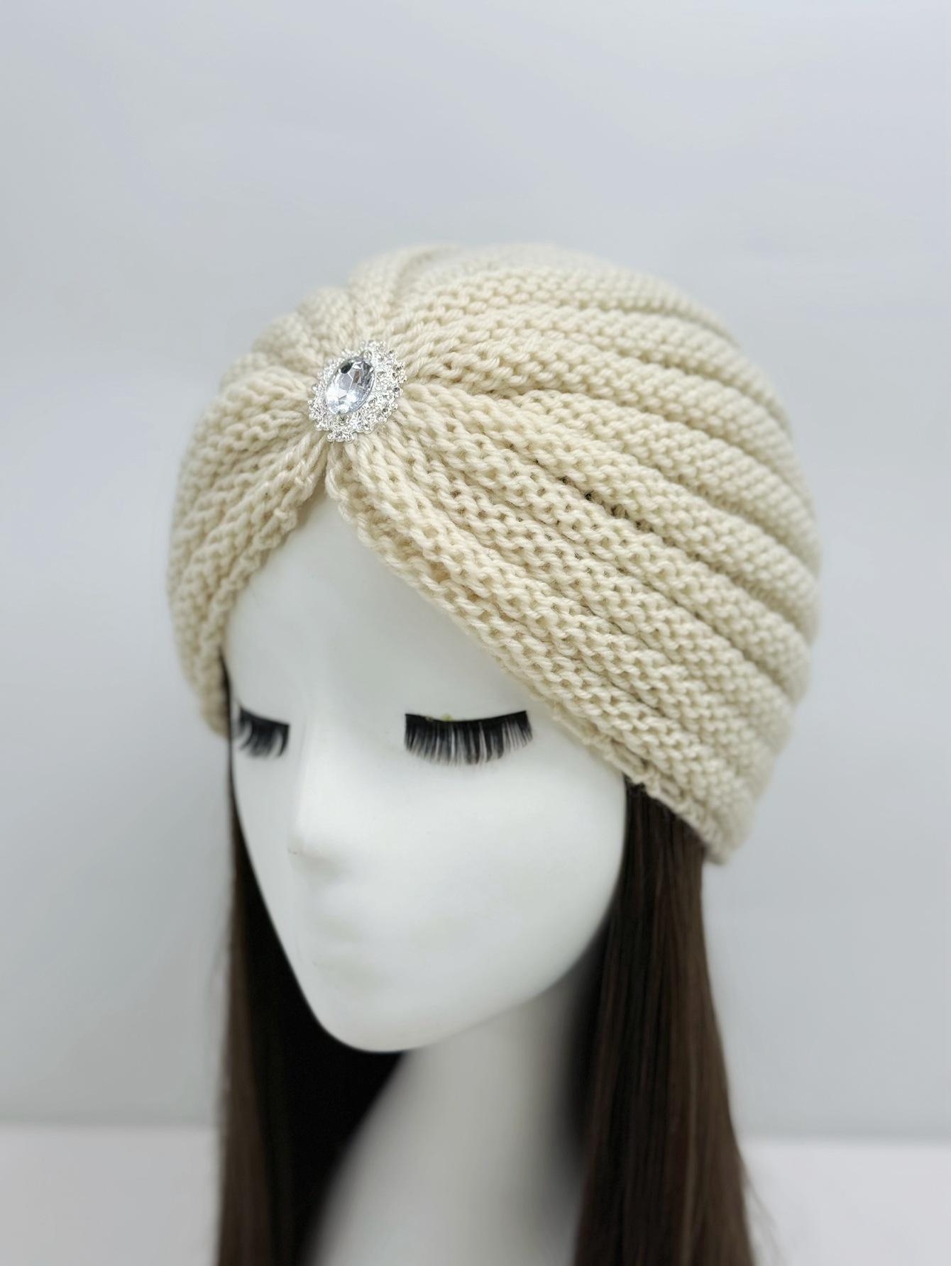 

Autumn and winter women s wool hat knitted hat shows a small face Xinjiang hat Arabian hat fashionable warm and breathable One size