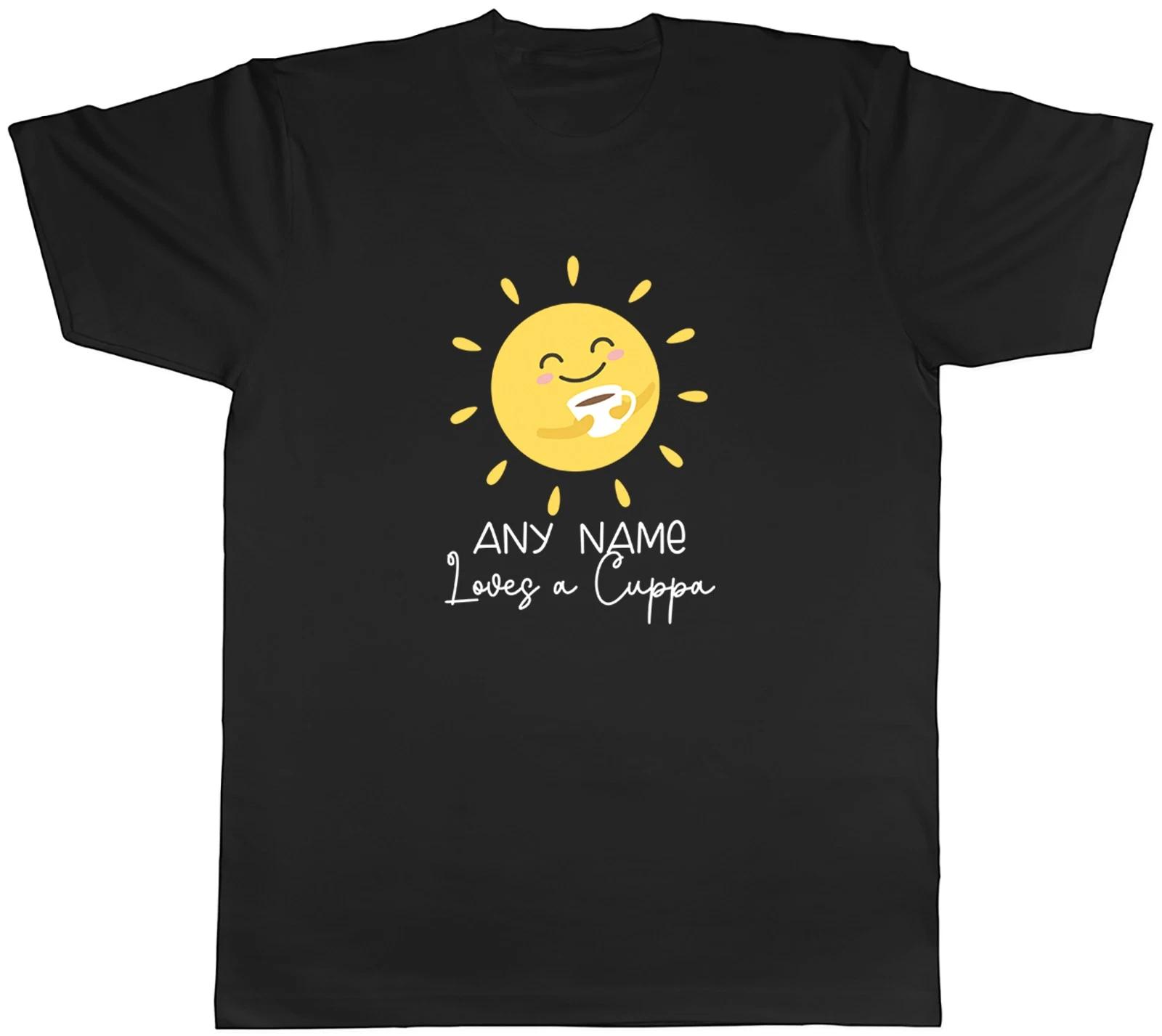 Personalised Any Name Loves a Cuppa Tea Lover Mens T-Shirt Tee Gift Top S