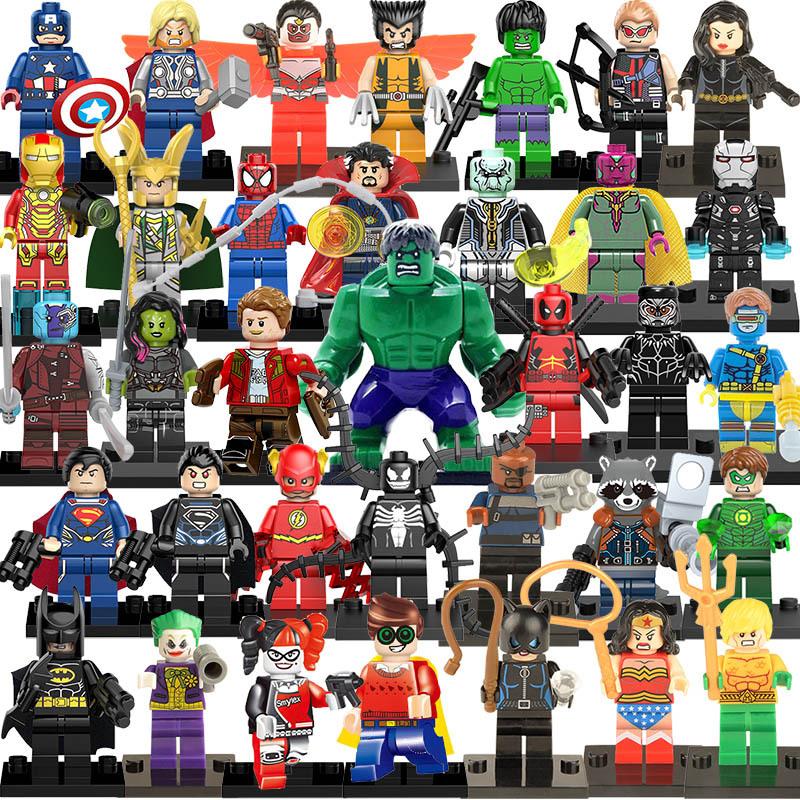 35 Stück Superhelden Bausteine Mini-Figuren Set, Kleine Partikel DIY Montage Spielzeug