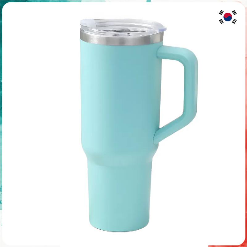 [YoungsBill] 1.2L Large-Capacity Stainless Steel Tumbler with Handle & Straw (Hot & Cold Insulated)