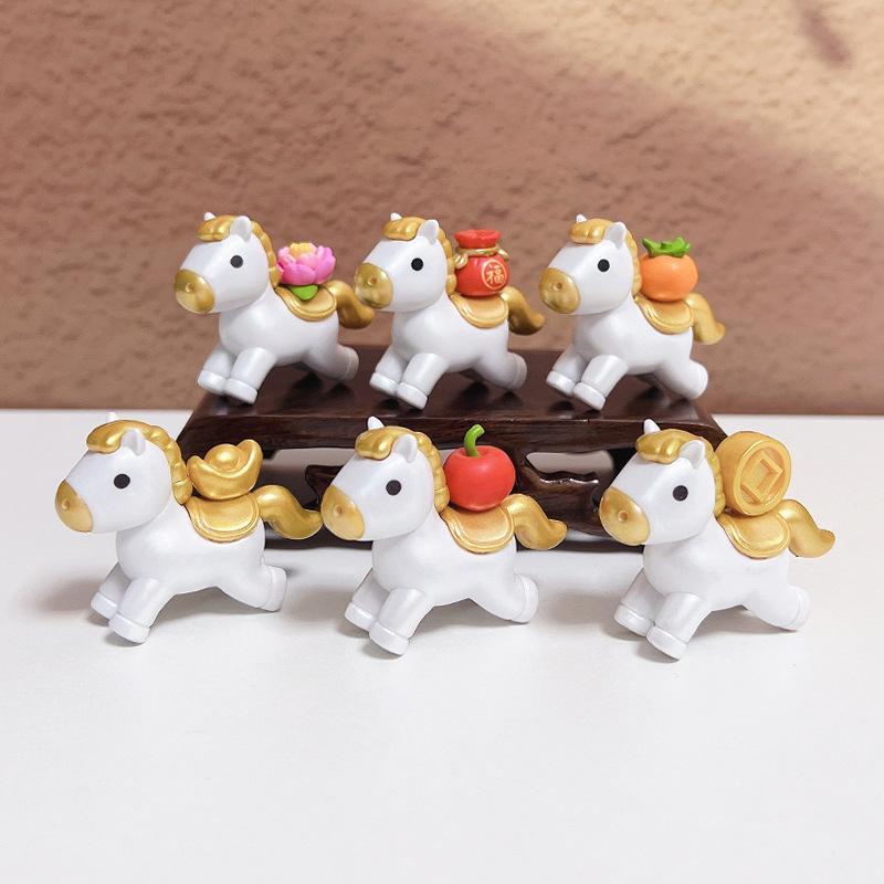Year of the Horse: Lucky Little Horse PVC Figurine - Car Console Ornament & Cake Decoration