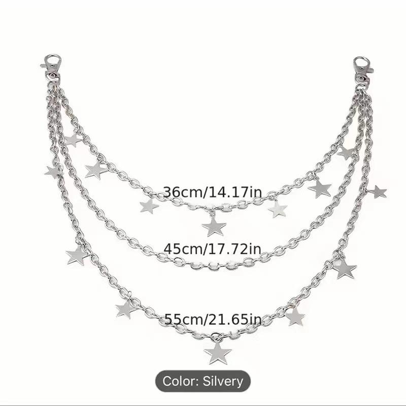 Layered Stars Waist Chain - European & American Multi-layer Jewelry for Jeans