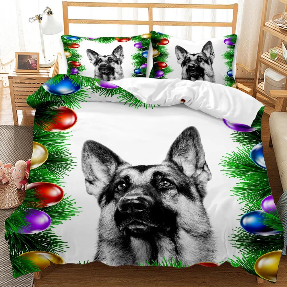 Christmas Duvet Cover Set Holiday Twin Bedding Set with Santa Print for Kids Teens Double Queen King Size Polyester Qulit Cover