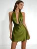 Vestido de Dama de Honor Sexy de Satén con Espalda Descubierta y Escote Halter para Verano 2026