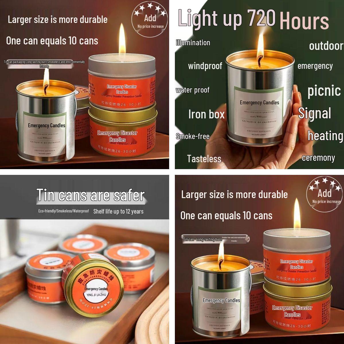

Eco-Friendly Windproof Emergency Candle: Smokeless, Odorless, Waterproof Lighting for Power Outages and Outdoor Use Hope Never to Use