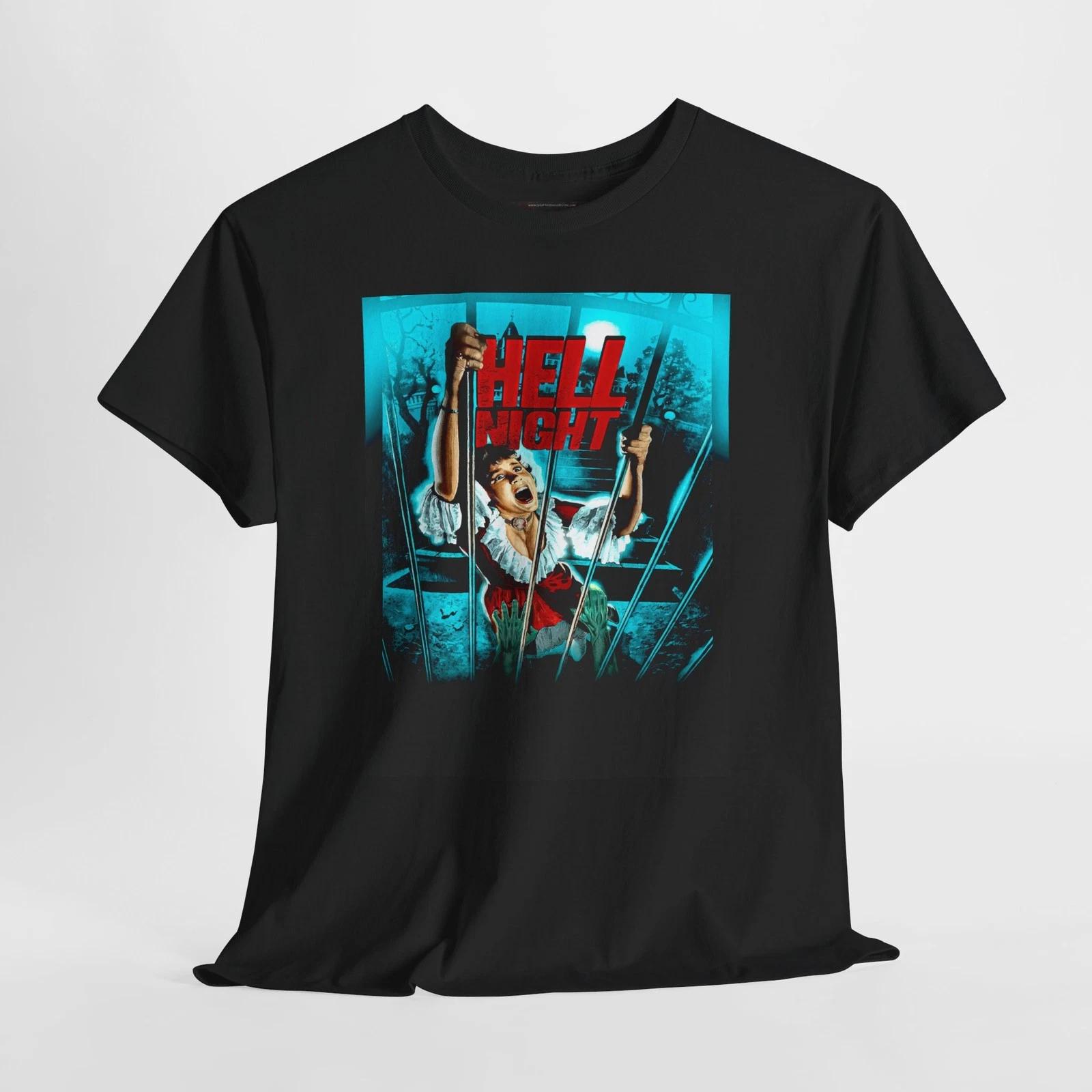 Hell Night 1981 Retro Movie Poster Horror Unisex Graphic T-Shirt 2XL