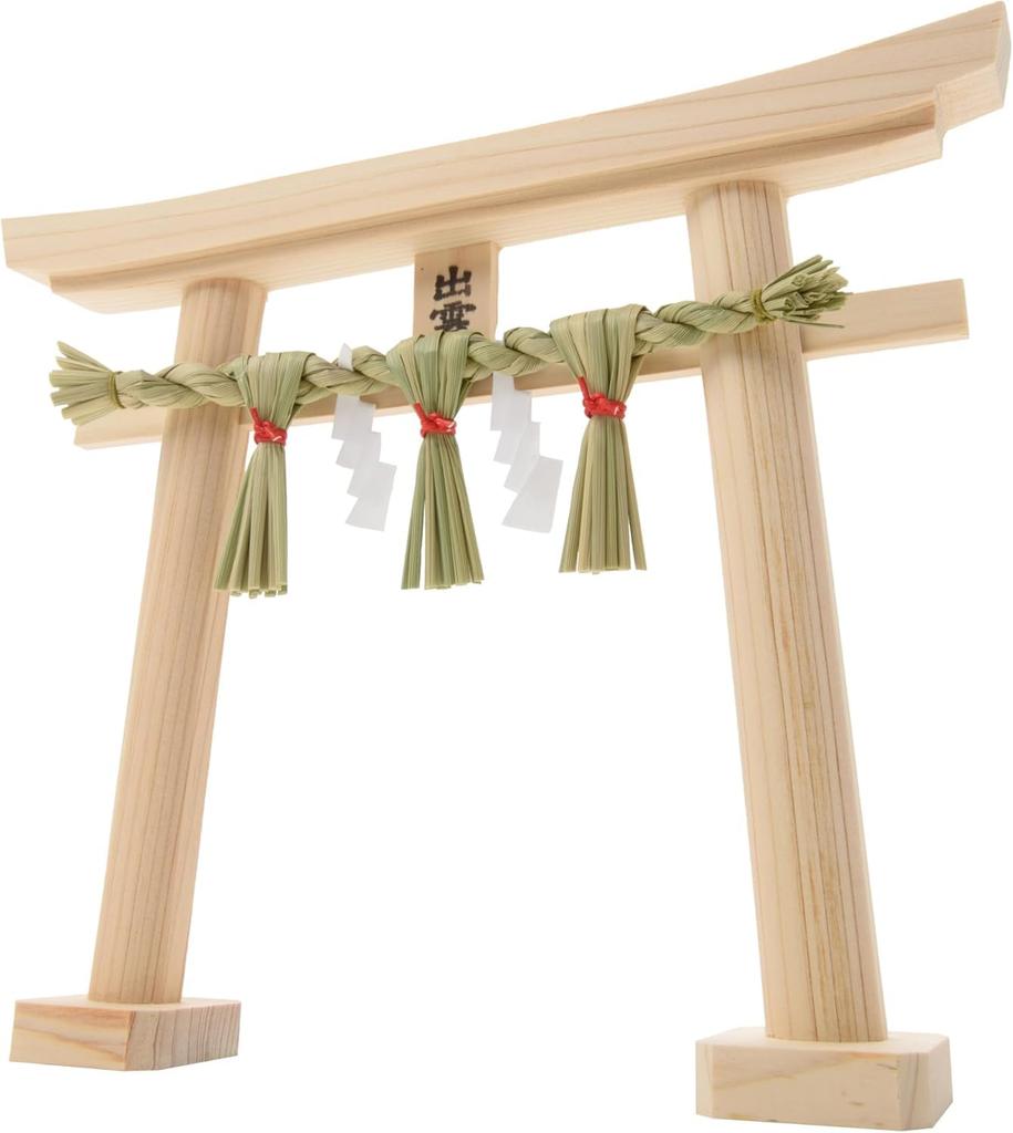 Hiranoya Torii Gate, Izumo Shimenawa, Shinto Shrine, Made In Japan with Hinoki Wood and Rice Straw, 19cm X 16cm