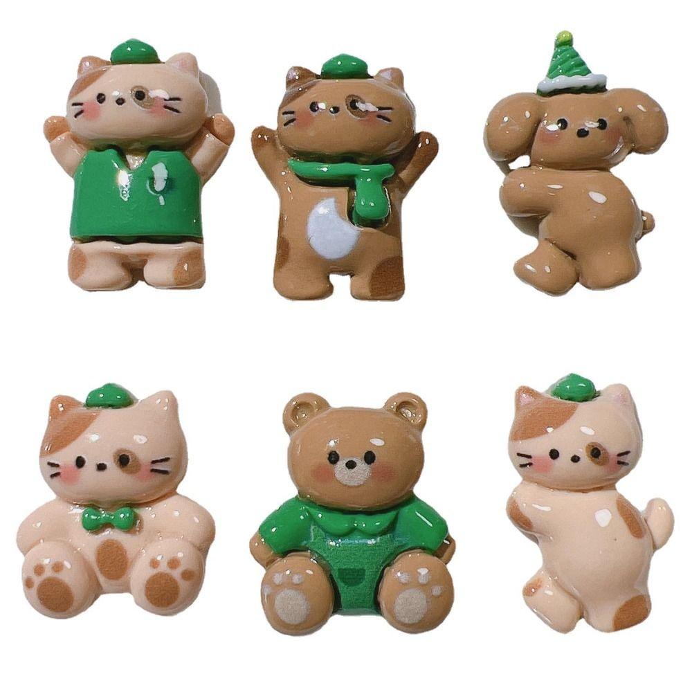 

10 шт. смоляные миниатюрные медведи из смолы, миниатюрные микропейзажные животные, украшения для домашнего декора D