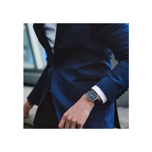 [Official Shop/2-Year Warranty/Authentic Import] Daniel Wellington DW Watch for Men and Women, Classic Black Sheffield 36mm, Stylish Leather Watch, Bl