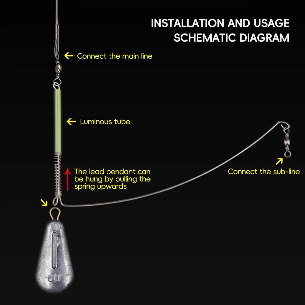 10PCS 15/20/30/40CM Luminous Curved Blade Balance For Sea Fishing Stainless Steel Single-Blade Balance Hook Divider Fishing Gear