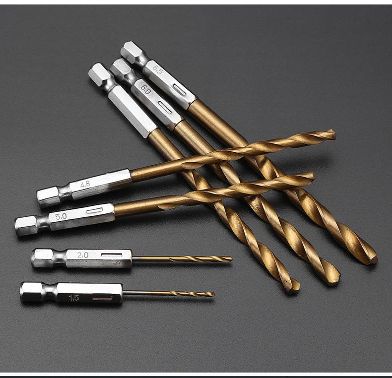 6.35mm Hex Shank Twist Drill Bit Set for Electric Screwdrivers and Pneumatic Tools