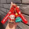 Santa Claus Key Holder 3D Doll Keychain Christmas Series Keychain Car Keys Ring New Year Keychain