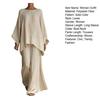 Completi da Salotto Estivi da Donna a Due Pezzi con Top Batwing a Manica Lunga Scollo a Barca e Pantaloni a Gamba Larga