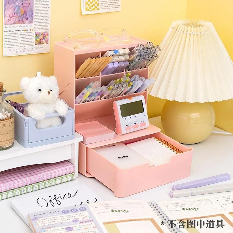 Schräge Stift Halter Lagerung Box Student Kinder Mädchen Make-Up Pinsel Eimer Büro Desktop Lagerung Stift Eimer Schreibwaren Veranstalter