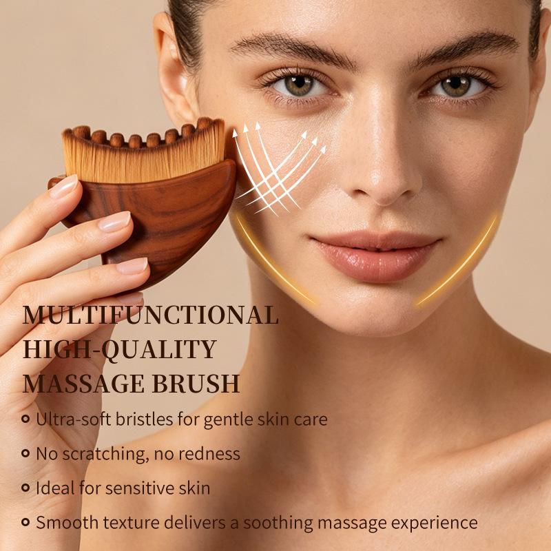 Lymphatic Contour Face Brush Guasha Scraping Chin Sculpting Tool Face Brush Drainage Massager Brushing Facial Massage Beauty