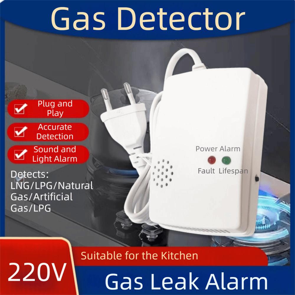 Wall Mounted Combustible Gas Leak Alarm Compact Natural Gas Alarm Sensor Home Security
