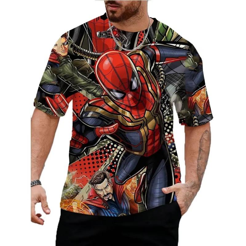 

Men s Summer Refreshing Spider Man T-Shirt Marvel Hero Short Sleeve Casual Fashion Edition Round Neck Tshirt Men Tops Clothing XXS