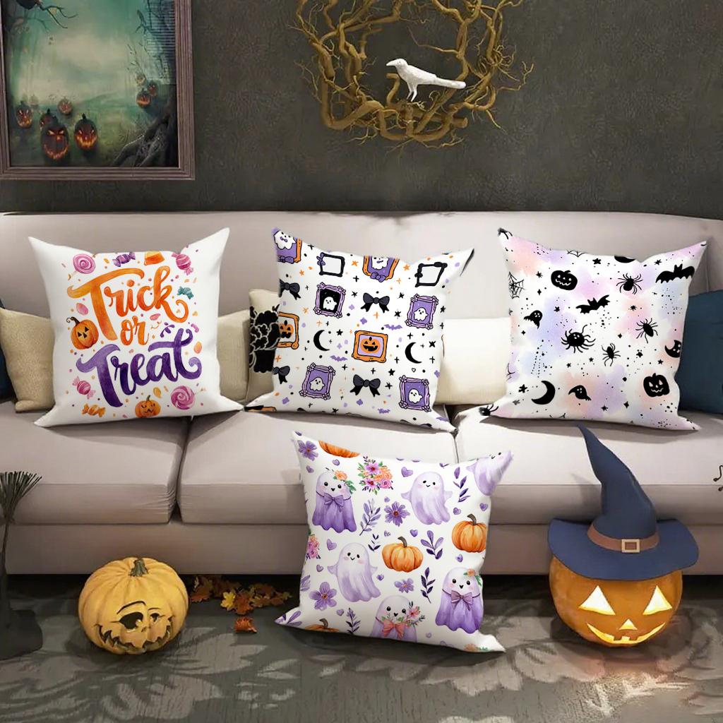 Halloween-Themed Pillowcases With Trickssuitable For Sofa Car Bedroom Decorative Cushion Cover Pillow Cover
