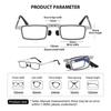 Metal Folding Reading Glasses Portable Ultra Light Anti Blue Light Lens Presbyopia Glasses Men's Rectangular Eyeglasses Eyewears
