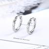 New Trendy Pattern Black Gold Hoop Earrings For Women Men Jewelry 925 Silver Earring Chic Unisex Party Accessories Gifts