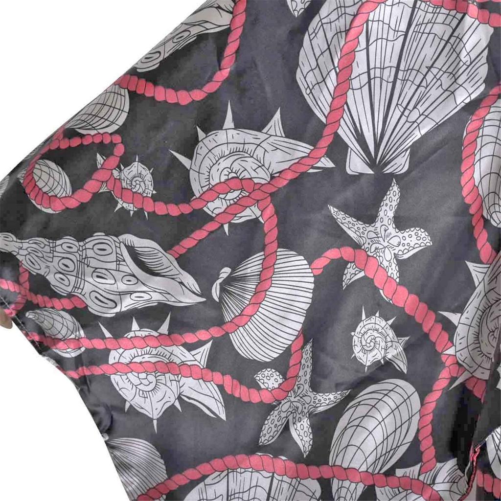 LanBuff Yukata Kimono Long Satin Fabric Pajamas Yukata Japanese Yukata Long Nightgown Women's Robe, Open-Front Loungewear, V-Neck Bathrobe, Pattern,