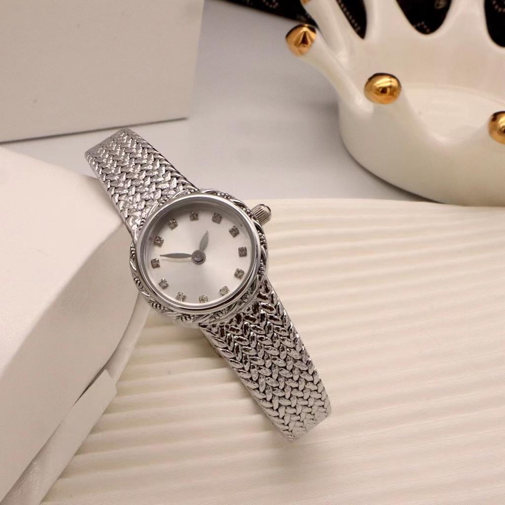 copper 24k gold plated retro small dial advanced watch simple new design women watch Japanese exquisite