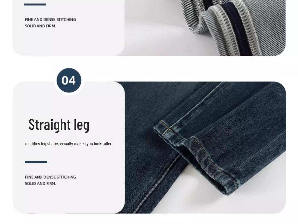 Women's High-Waisted Retro Blue Cropped Straight-Leg Jeans - Slimming, Loose, Stretch, Spring/Autumn